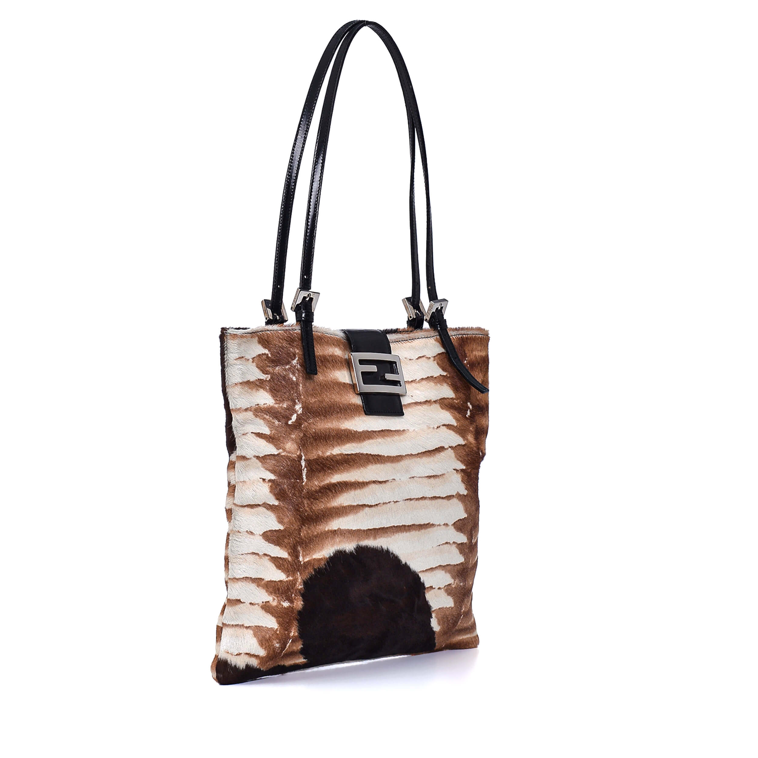 Fendi - Zebra Print Pony Hair Small Tote Bag